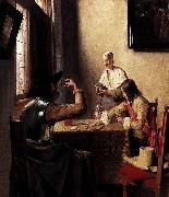 Pieter de Hooch Soldiers Playing Cards oil painting picture wholesale